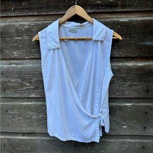White Wrap linen Top